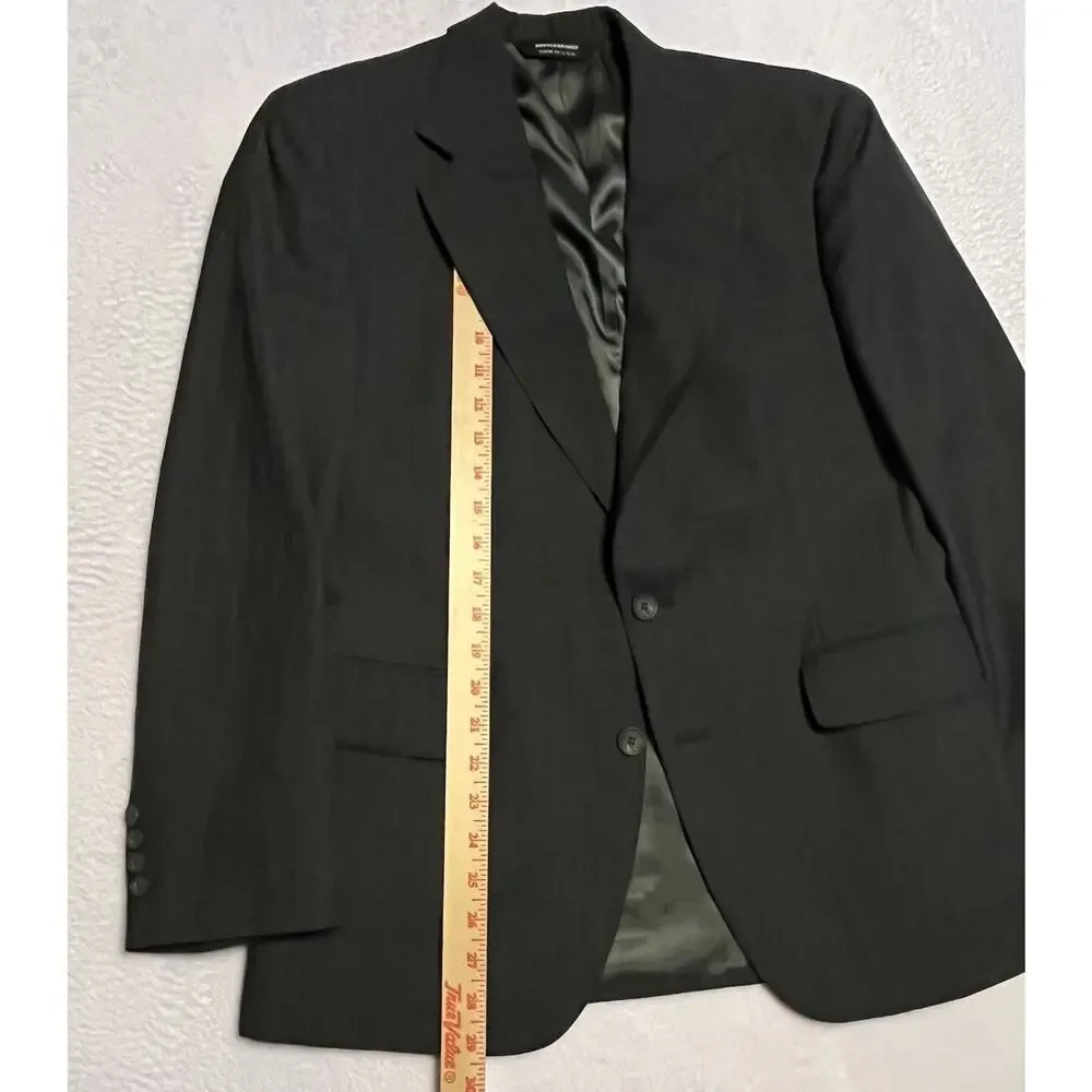 VTG Early 90s Gray Pinstripe 40R 32x30 2pc Pant Suit 100% Wool Flat Front